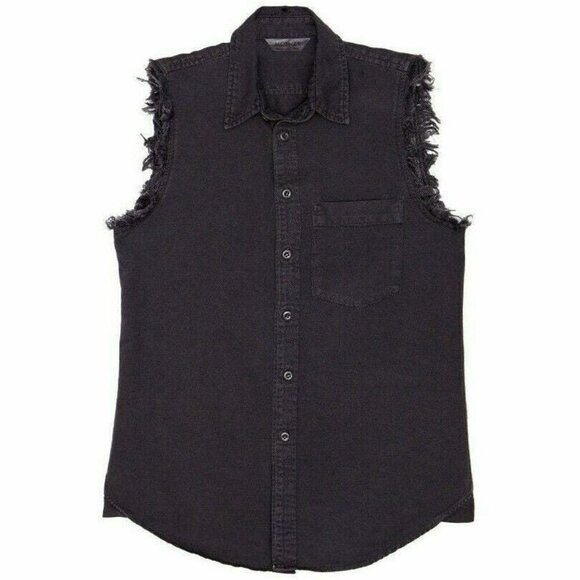 MOTHER Charcoal Sleeveless Button Down Shirt - Picture 6 of 7